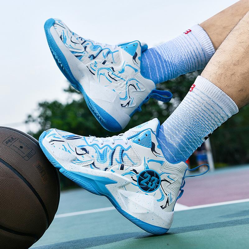New High-Top Basketball Shoes Outdoor Professional Training Basketball Sneakers Men Breathable Anti Slip Shockproof Sneakers