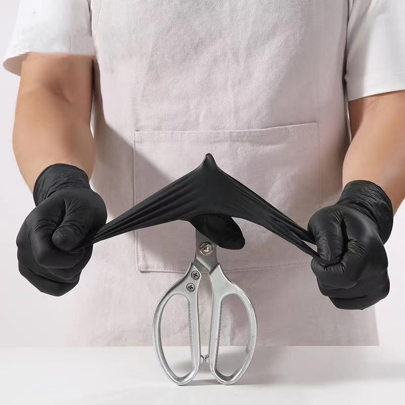 20/50/100PCS Black Nitrile Gloves Disposable Household Cleaning Gloves Latex Free for Kitchen Hair Dye Mechanic Tattoo Gloves