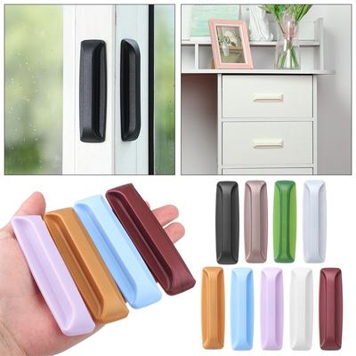 2Pcs/lot Multi-purpose Colorful Cupboard Kitchen Window Door Drawer Knob Wardrobe Pulls Cabinet Pulls Self-adhesive Handles