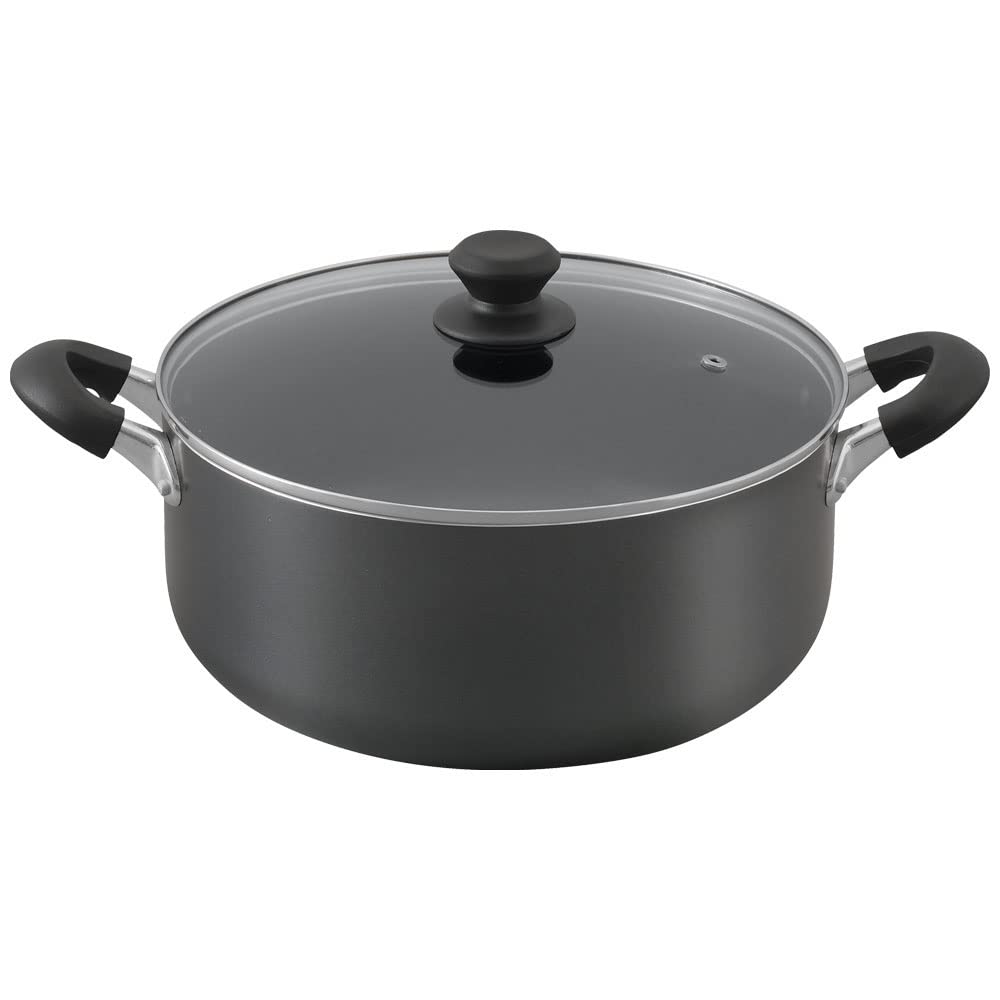 IRIS OHYAMA 28cm with Diamond Easy To Black Pot, Gas/IH Compatible, Lid, Coating, Long-lasting, Non-stick, Clean, DIS-P28