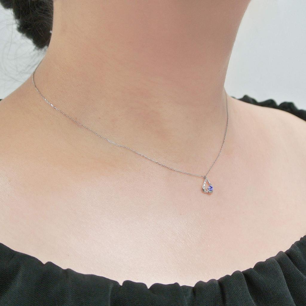 Necklace December Birthstone K10 White Cold Tanzanite Diamond Birthday Stone AJBN147440TA [Vendome Aoyama] [Official]
