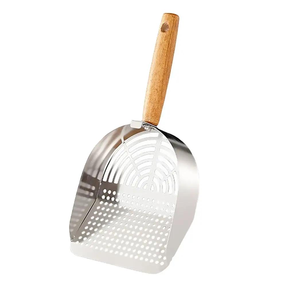 Steel Cat Litter Scoop Long Handle Pet Waste Shovel Cleaning Tool for Tofu Sand Litter Box Cats Supplies