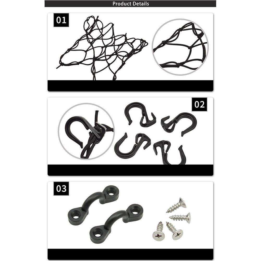 Deck Cargo Bungee Net Elastic Mesh & Lashing Hooks Kayak rigging for Canoe Marine Boat Kayak