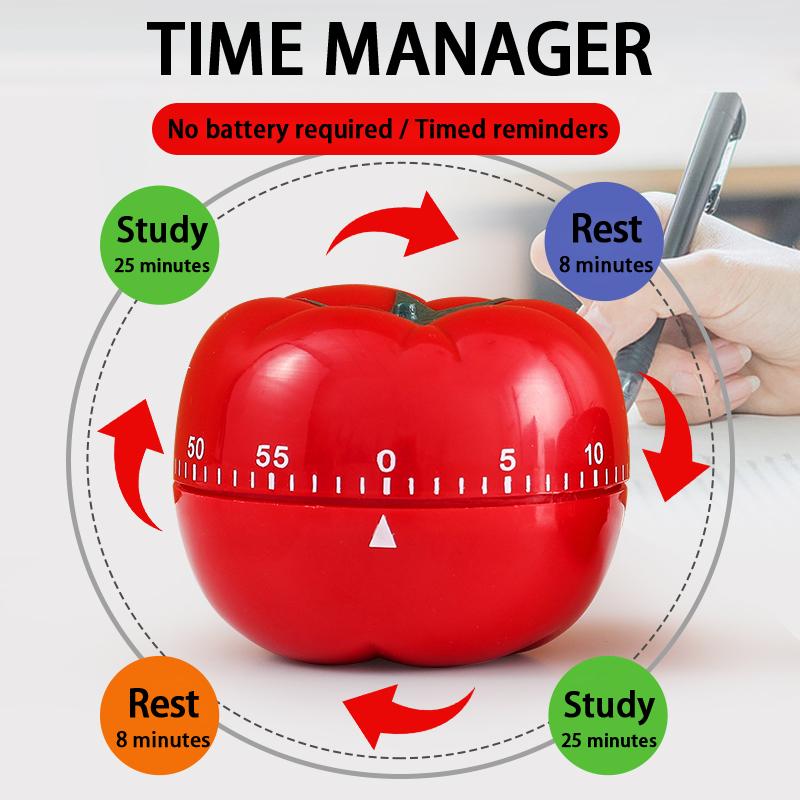 Rajčatový časovač Elektronická kuchyňská připomínka Pomodoro Mechanický odpočítávací budík Kuchyňský nástroj na vaření Herní časovač Hodiny