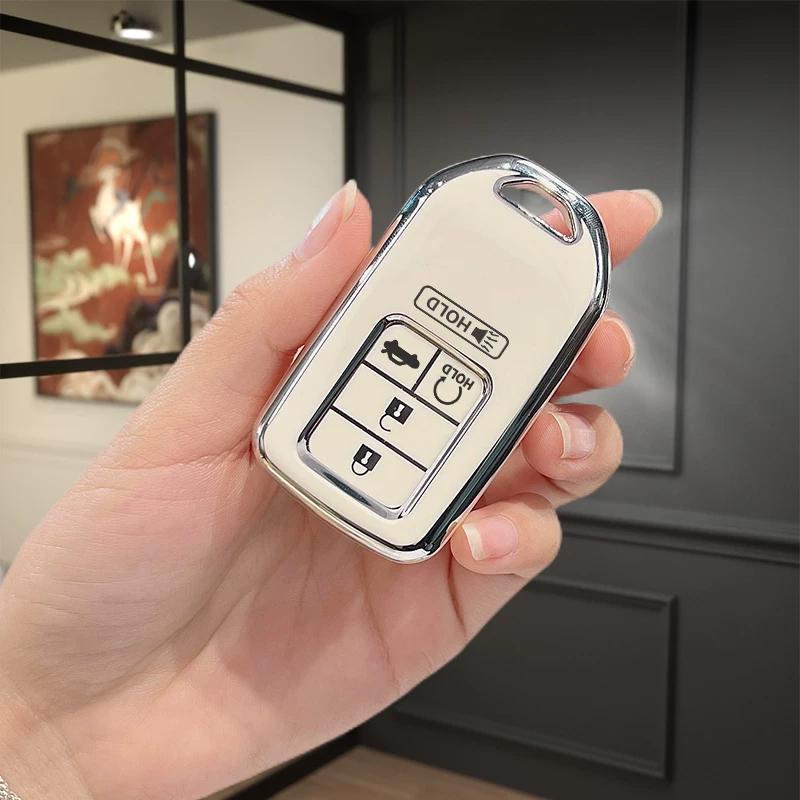 2/3/4/5 Buttons Tpu Car Key Cover Case For Honda Crv Xr-V Cr-V Fit Civic Accord Hr-V Hrv City Odyssey Shell Fob Holder Keyless