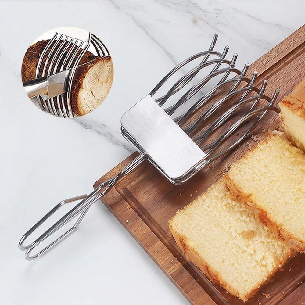 Portable Meat Bread Slicing Tong Multifunctional Food Holder Handheld  Vegetable Slicing