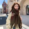 2025 Korean imitation cashmere scarf women's autumn and winter high-end warm shawl cute versatile plaid scarf