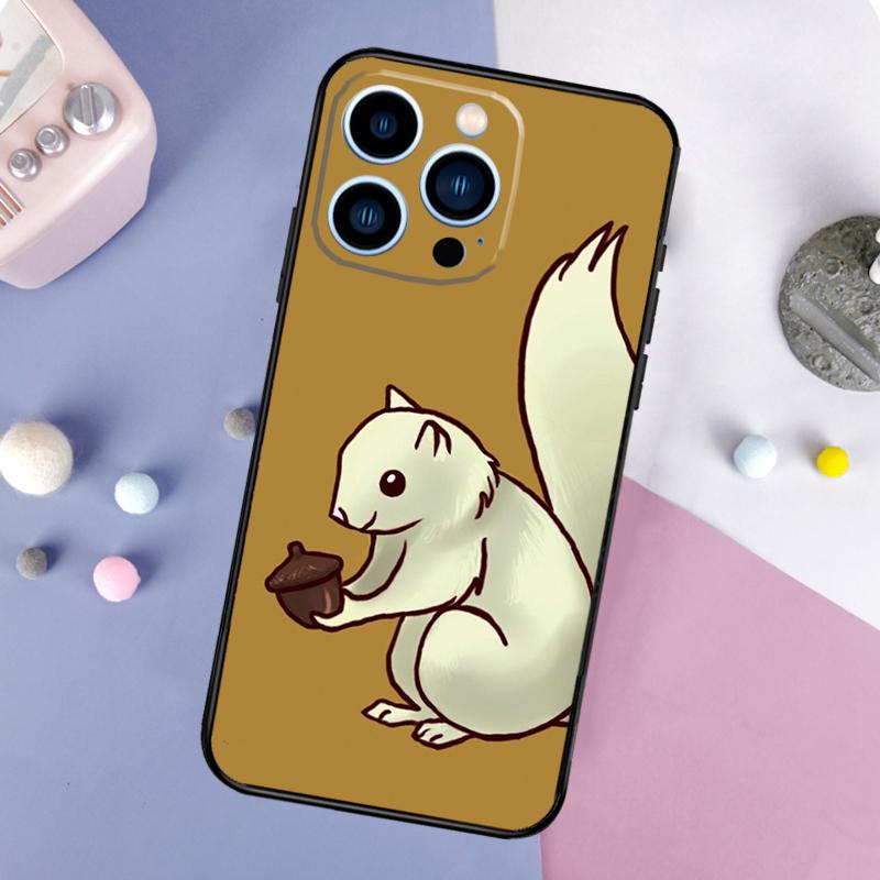 Cute Animal Squirrel Case For iPhone 16 15 14 Pro 11 12 13 Pro Max XS X XR Plus 12 13 Mini Soft Cover