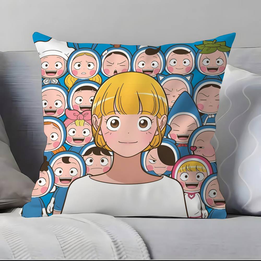 Anime Yumi's Cells The Movie Pillow Case Anti-dustmite Pillowcase Invisible zipper silky short plush Sofa cushion cover