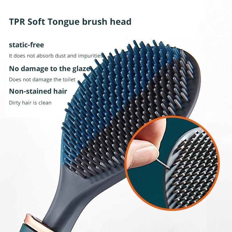 Toilet Brush Household Long Handle Soft Hair Toilet Cleaning Brush Set Silicone No Dead Angle Wall Hanging Toilet Cleaning Brush
