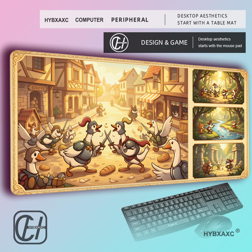 HYBXAXC Battlefighting Goose Soldier Design Magic Party Game Mat Durable Rubber for MTGTCG Games Mouse Pad Offices Desk Mats 800x400x2mm