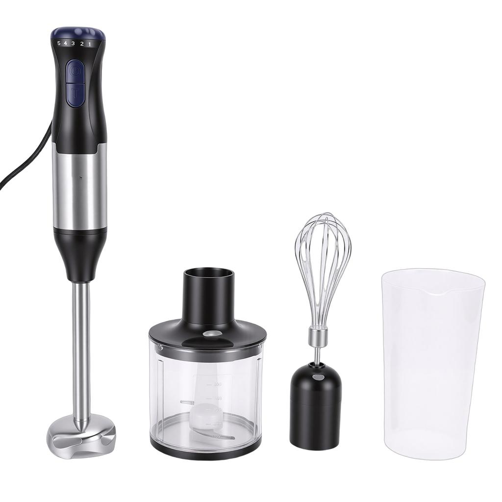 Immersion Hand Blender 4 in 1 20 Speeds Food Processor Stick Blender Stainless Steel with Boost Button 500W
