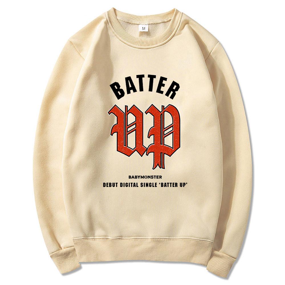 Babymonster Batter Up Hoodie 2024 Kawaii Women/men Harajuku Aesthetic Vintage Hoodies Funny Unisex Fleece Pullover Sweatshirt