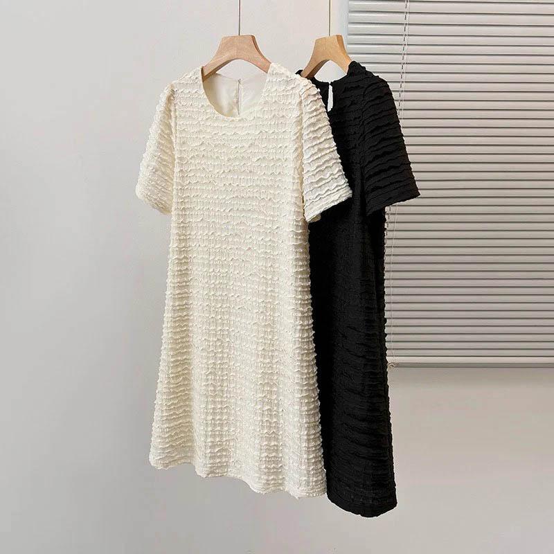 Dress for Woman Summer Loose Cotton Solid Color Skirt Casual Soft Long Dresses