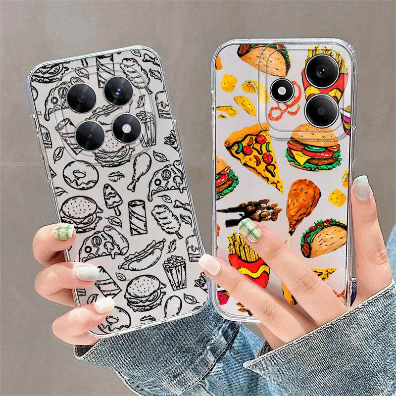 Gourmet Burger Case for Xiaomi Redmi Note 14 Pro Plus Note 13 10S 12S A4 13C 14C 11 12 11S 9 10 Soft Phone Cover