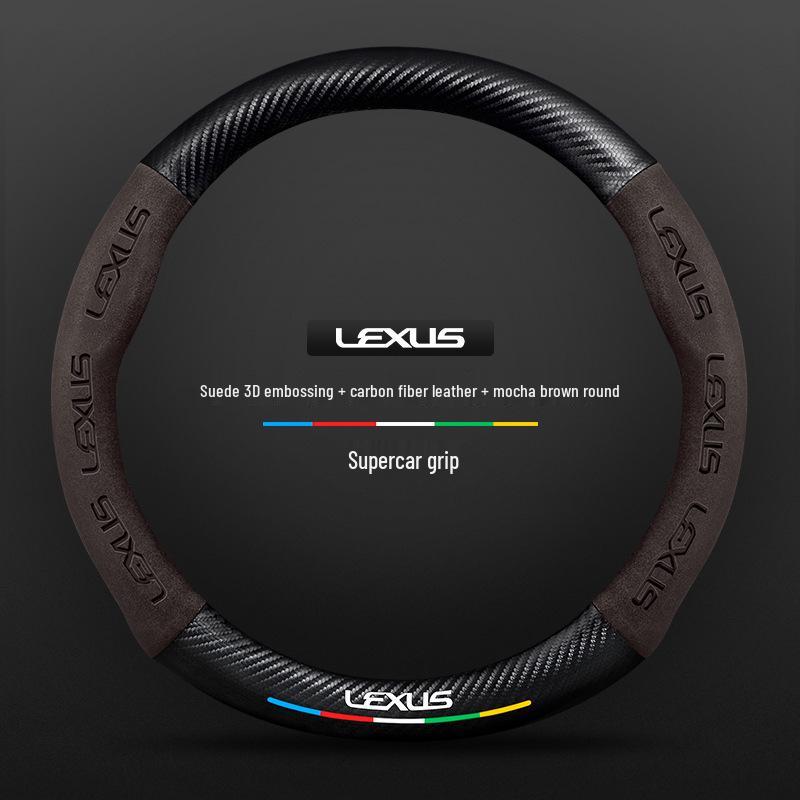 Lexus Steering Wheel Cover: Genuine Leather & Suede for UX, NX, RX, LX, CT