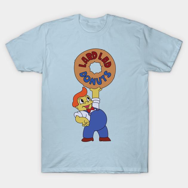 Men Black Print T-shirt Lard Lad Logo No-Cut Heat Transfer Print Cotton Tshirt