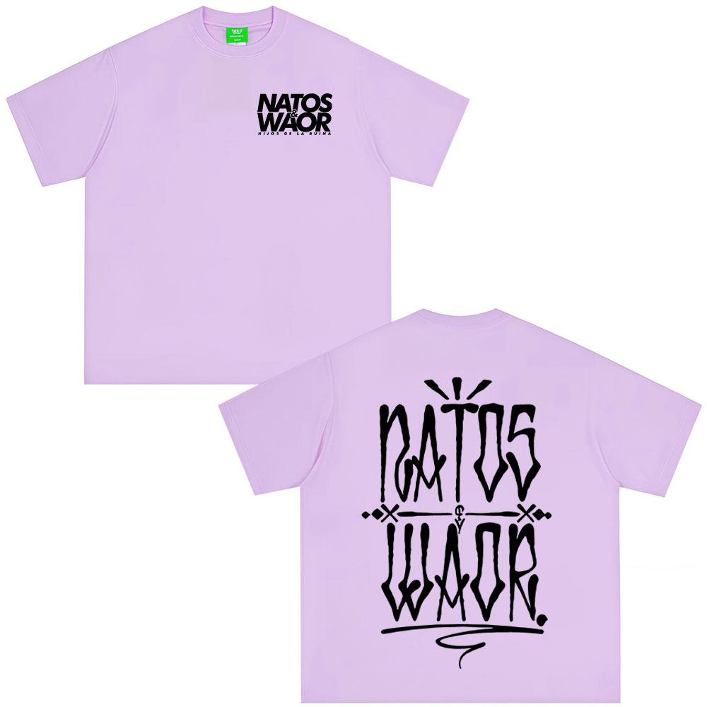 Rapper NATOS WAOR Tour 2025 T Shirts Men Women Vintage Hip Hop T-shirts Cotton Casual Oversized Short Sleeve T-shirt Streetwear