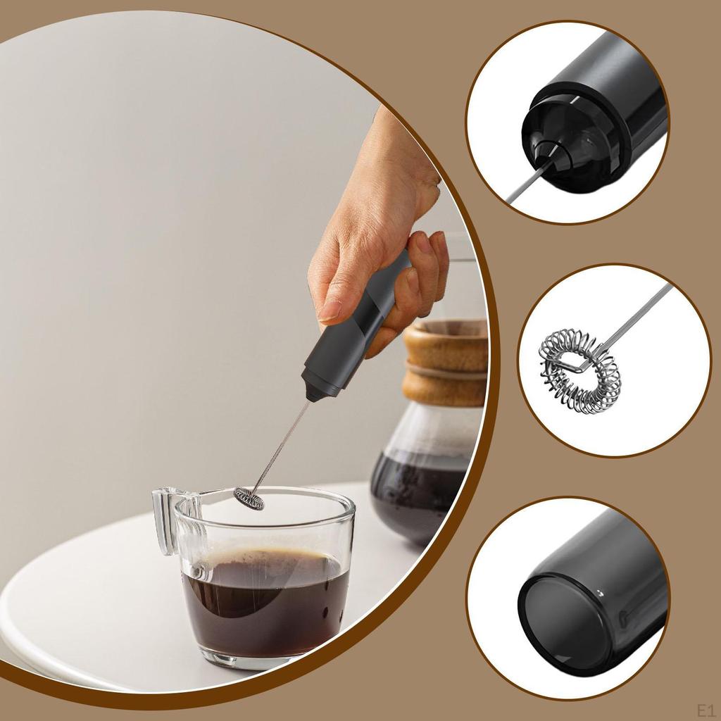 Milk Frother Handheld with Cover Wand for Macchiato Latte Cappuccino