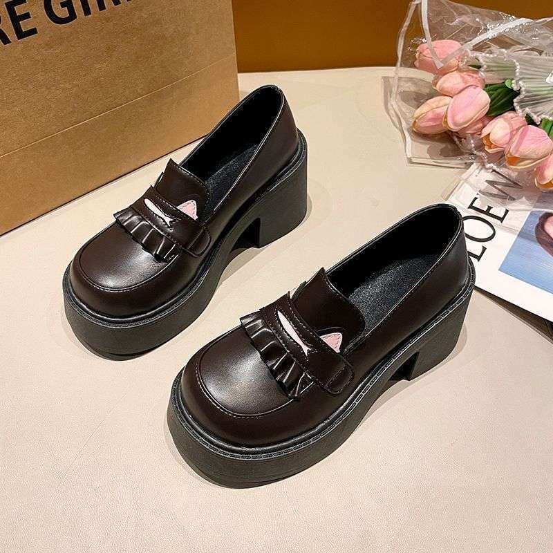 Cat Academy 2025 Original Thick Bottom Heightening JK Uniform Super Soft Comfortable Round Head Student Lolita Muffin Bottom