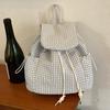 Korean Street Light Nylon Backpack Bag Women 2025 Atmosphere Plaid Backpack Casual Commuter Shoulder Bag