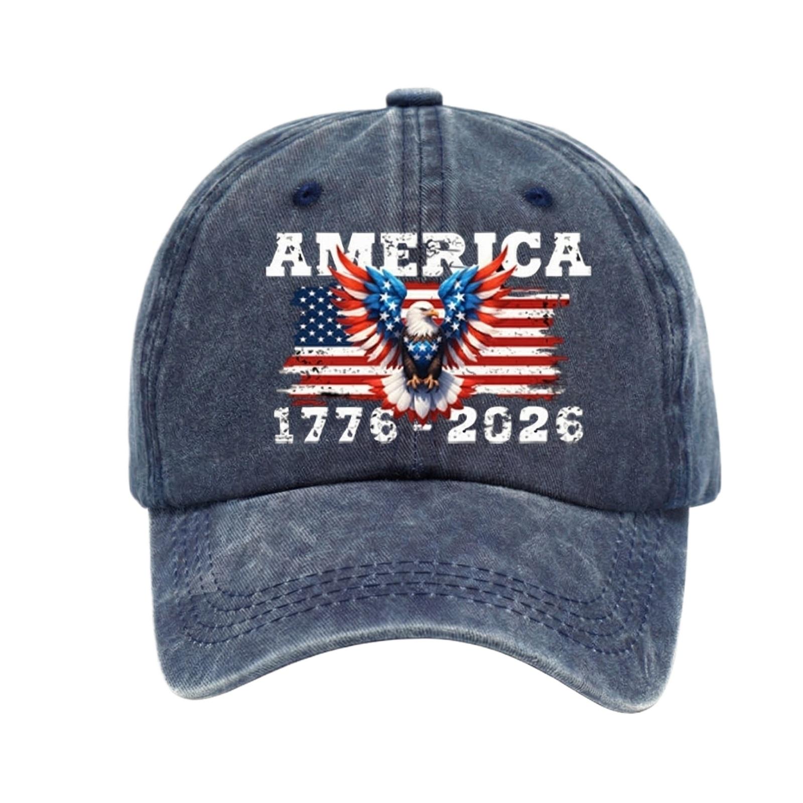 

Printed Baseball Cap, Commemorating The 250th Anniversary Of The United States . One Size Темно-синій