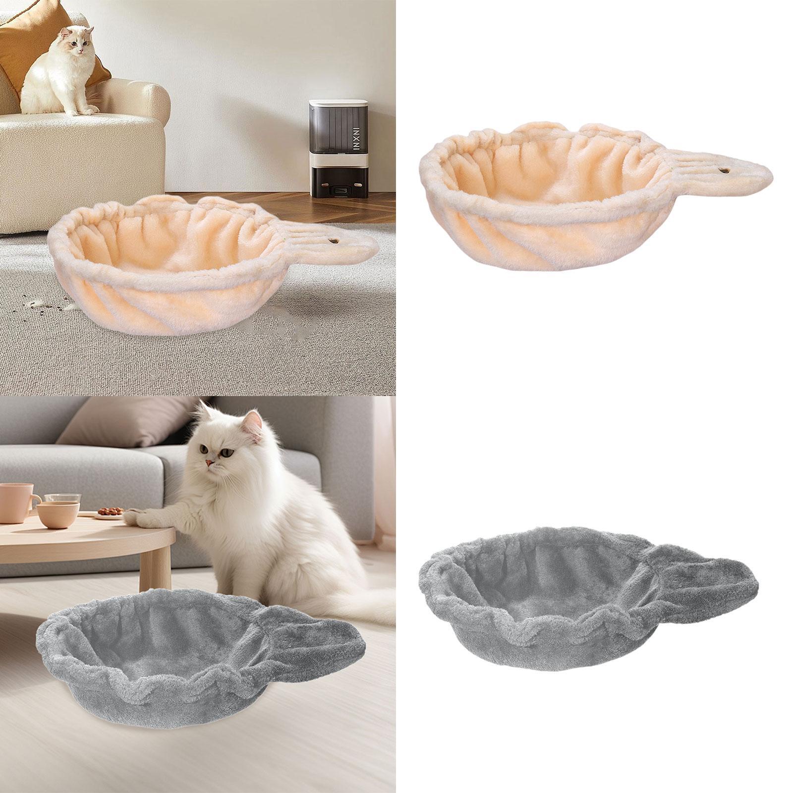 Albero Tiragraffi Amaca Cesta Letto Casetta per Gatti, Confortevole, Accogliente, Sostituzione Lounger per Gatti da Interno Gattino beige