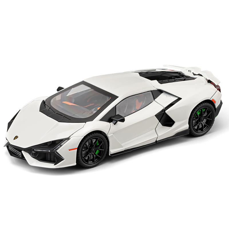 

1:24 Lamborghini Revuelto Суперспортивный Автомобиль Сплав Литье под Давлением Металлический Модель Автомобиля Звук и Свет Оттяжка Коллекция Хобби Подарки на День Рождения белый