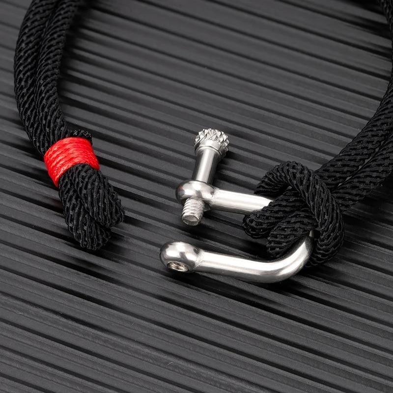 Männer Doppel Strang Armband Frauen Schäkel Seil Armbänder Outdoor Survival Armreif