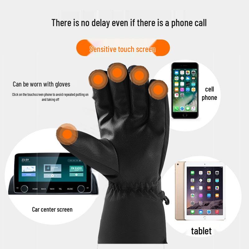 Unisex Electric Heated Gloves for Cold Protection: Rechargeable, Thickened for Outdoor Skiing & Cycling