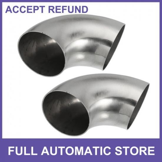 

Дві труби вихлопної системи з вигином 90 градусів, зовнішнім діаметром 2,5 дюйма, лікті для автомобіля, універсальні