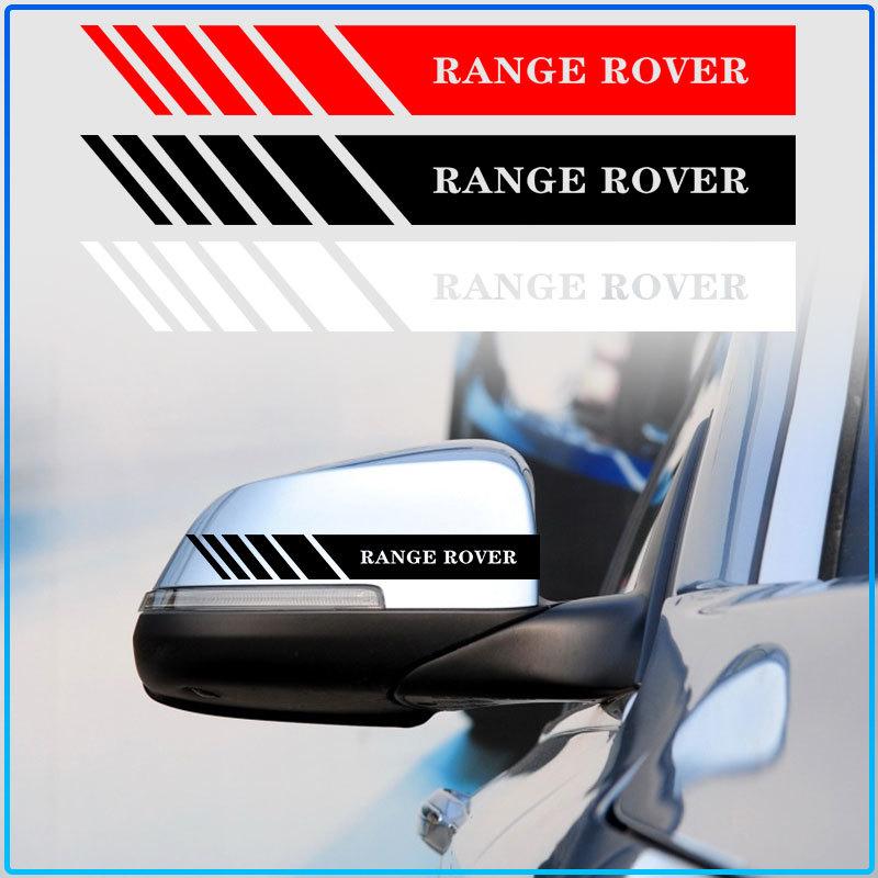2Pcs Car Stripe Stickers Rearview Mirror Reflective Decals Decoration For Land Rover Freelander 2 L2 L319 L462 LF Range Sport Evoque L322 Discovery 2