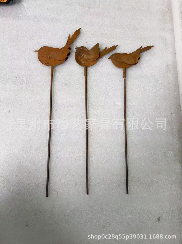Set of 3 Rustic Bird Garden Decor for Outdoor Yard