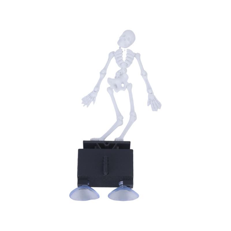 Dynamic Skeleton Figurine, Halloween Fishtanks Ornament with Glowing Design, Aquarium Display Decors for Seasonal Scene Landscape