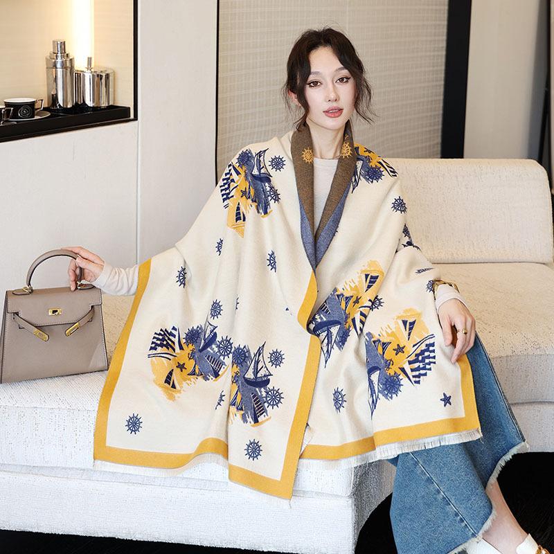 65 * 190 cm Autunno e Inverno Nuovo Sciarpa Versatile Semplice Tinta Unita con Frange Imitazione Cashmere Double-Sided Sciarpa Calda Shawl d'Atmosfera