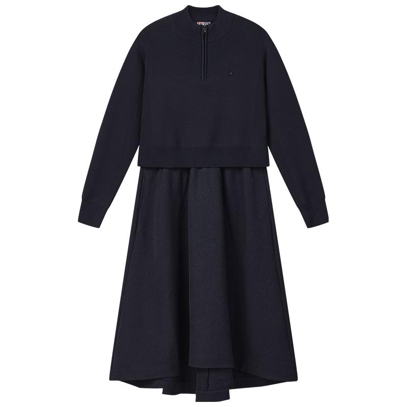 FILA Women s Faux Two-Piece Spliced Dress S