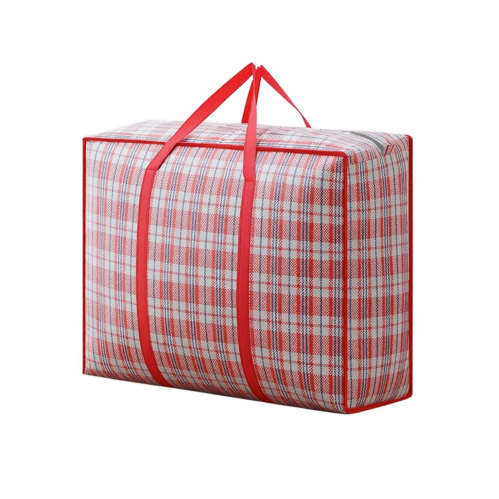 Plaid Zippered Storage Bags - Foldable Clothes for Home Travel