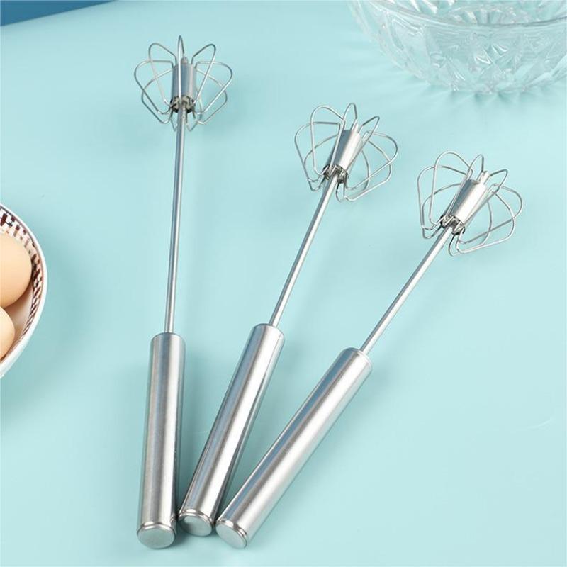 1PC Semi-automatic Egg Beater For Household Small Household Handheld Mini Multi-function Milk Beater Stainless Steel Hand Mixer