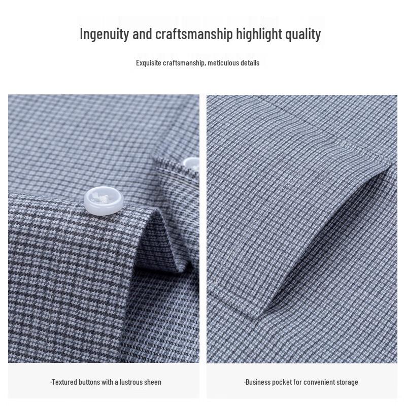 Romon Men's 100% Cotton Plaid Long-Sleeve Shirt