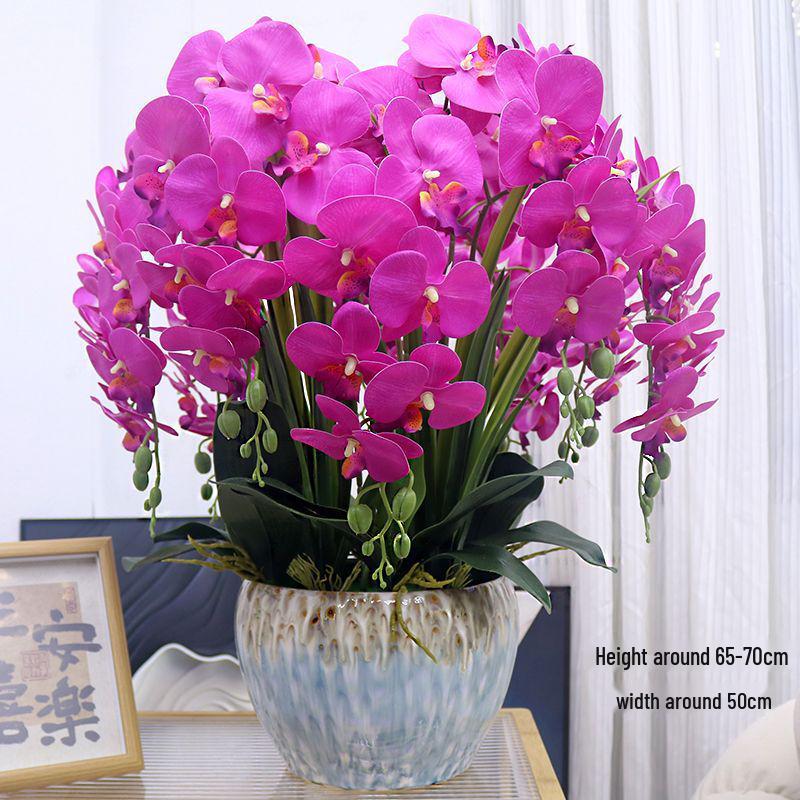 

Очень большой набор увлажняющих цветов фаленопсиса из полиуретана с эффектом прикосновения для декора гостиной, фойе, ТВ-тумбы - Искусственные цветочные украшения