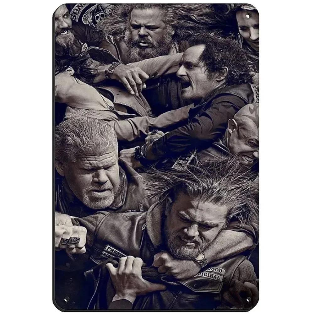 Metall Blechschild Sons of Anarchy Fear The Reaper Plakette Poster Bauernhof Zuhause Café Wanddekoration Vintage Metallplatte 12*8 Zoll