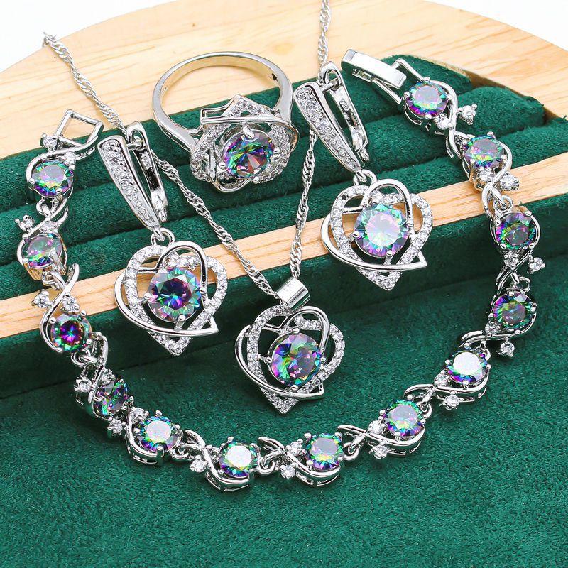 Novel Ring Necklace Earring Bracelet Set Ladies Dress Accessories Set