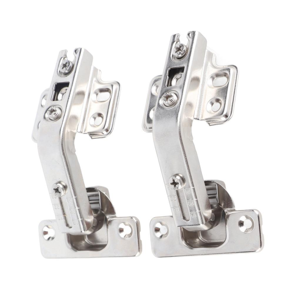 2PCS Full Overlay 135 Degree Hinge Concealed Hardware Clip-On Design Folded Door Hinge 3D Adjustable Lazy Susan Hinges