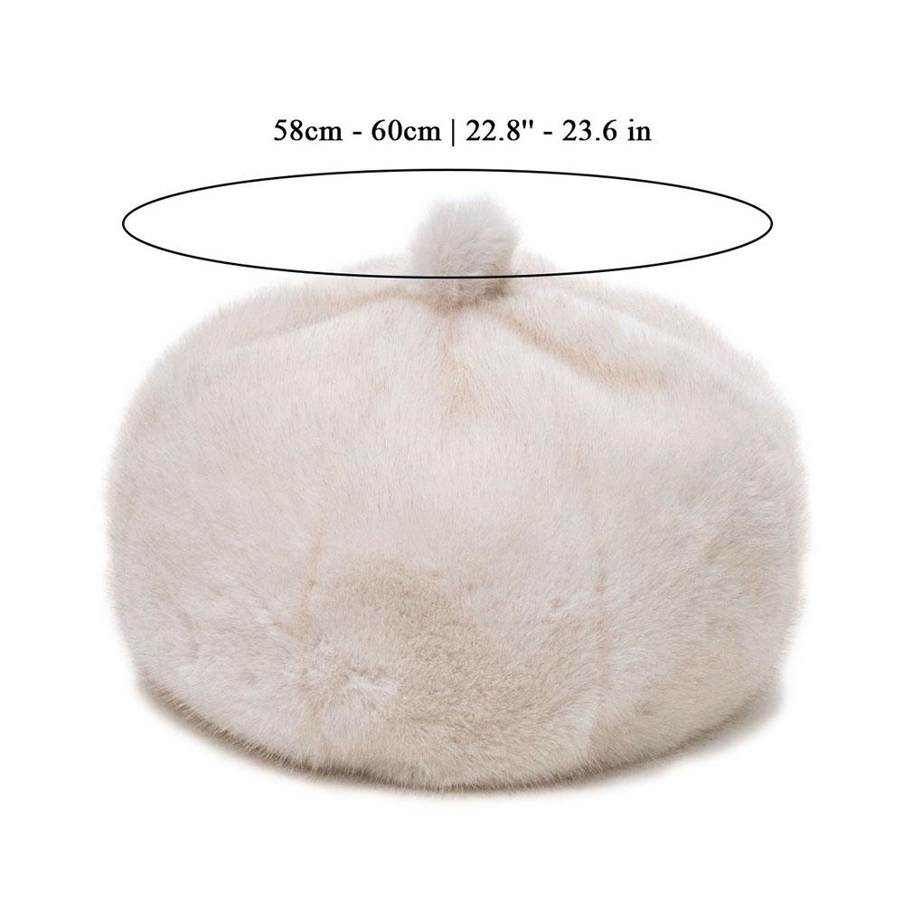 New Faux Mink Fur Berets For Women Vintage Plush Beret Hat French Artist Painter Hat Women‘S Winter Hat Thicken Warm Beanies Hat