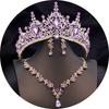 Luxusní tiáry a korunky Sady svatebních šperků pro ženy Plesová svatební korunka s choker náhrdelníkem náušnice Kostýmní doplňky