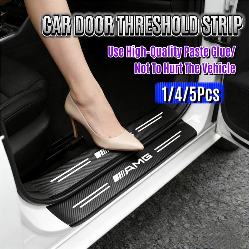 1Set Car Door Decals Carbon Fiber Threshold Anti Scratch For Mercedes Benz AMG Smart W205 C300 W203 W206 W108 W124 W126 W140