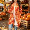 Damen Trendy Halloween-Print Langarm-Strickjacke Pullover für Lässige Herbstmode