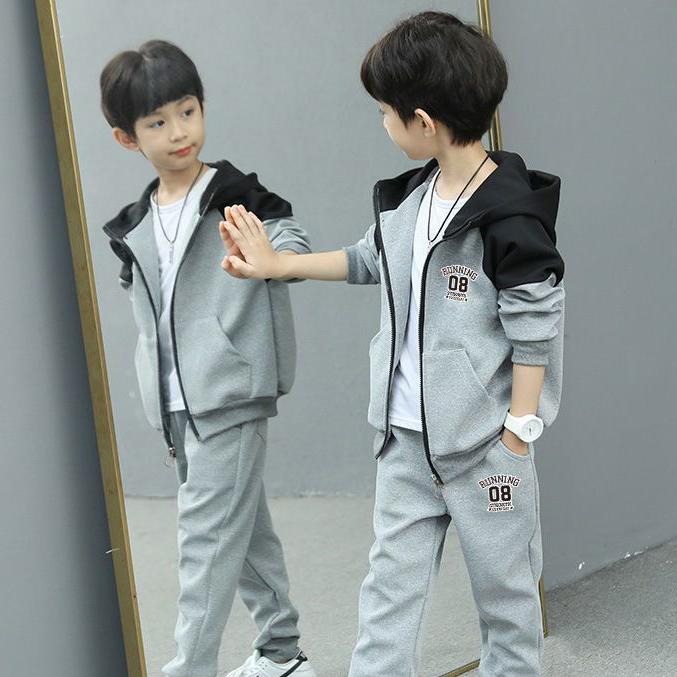 

Детский спортивный костюм «Четыре сезона» с цветными блоками для мальчиков, куртка-худи на молнии + брюки, повседневный набор из 2 предметов, детская одежда, весна-осень 110