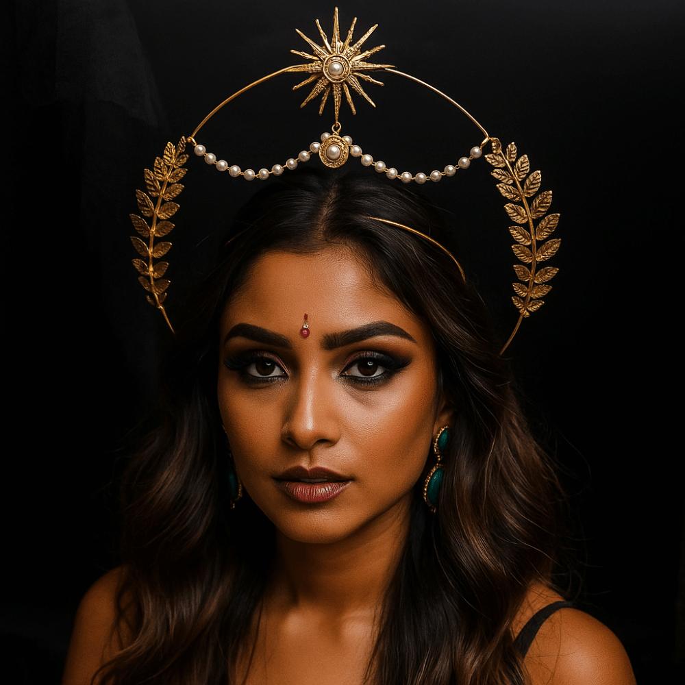 Gold Glory Headband Star COSPLAY Hair Hoop Elegant Baroque Crown  Character Dress Up