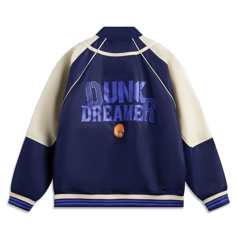 Li Ning Sports Lifestyle Series Letter Splicing Single-Breasted Breathable Versatile Jacket Men Jacket Blue AJDV125-4